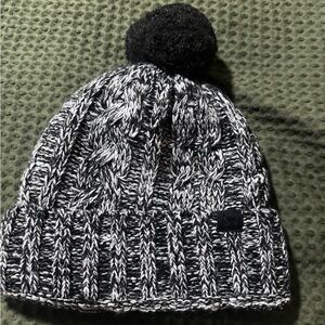 Victoria's Secret Black and White Knit Hat